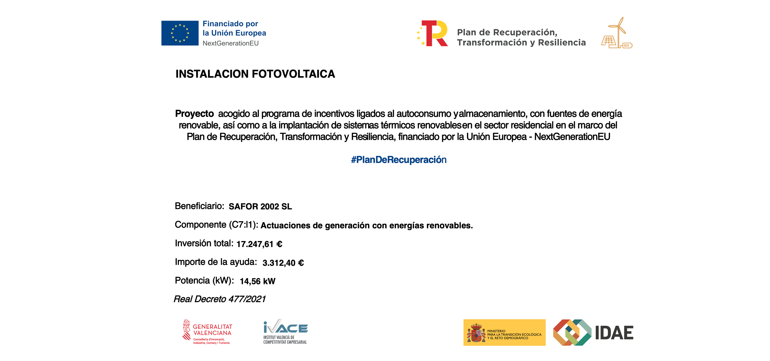 Plan de Recuperación, Transformacionales y Resilencia